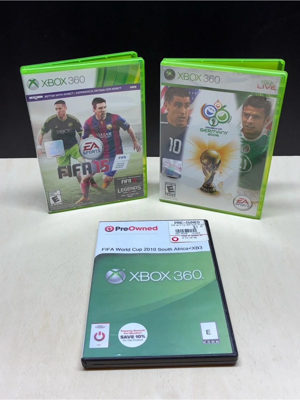 Lot of 3 Fifa Xbox 360 Games - 2006 World Cup, 2010 South Africa, Fifa 15
